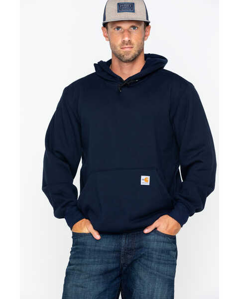 Image #1 - Carhartt Men's FR Hooded Pullover Solid Work Sweatshirt , Navy, hi-res