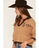 Image #2 - By Together Women's Short Sleeve Sweater, Camel, hi-res