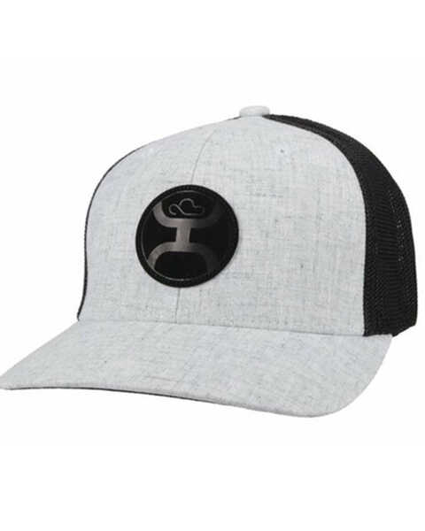 HOOey Men's Cream & Black Cayman Logo Patch Mesh-Back Ball Cap , Black, hi-res