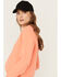 Image #2 - Dickies Women's Heavyweight Woodman Logo Pullover , Coral, hi-res