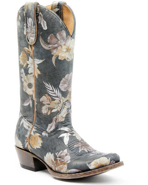 Shyanne Women's Dark Romance Western Boots - Round Toe, Black, hi-res