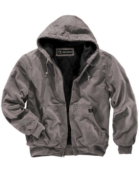 Image #1 - Dri Duck Men's Cheyenne Hooded Work Jacket , Grey, hi-res
