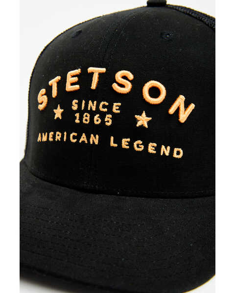 Image #2 - Stetson Men's Embroidered Trucker Cap, Black, hi-res