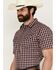 Image #2 - Cody James Men's Sammy Plaid Print Short Sleeve Snap Western Shirt, Red, hi-res