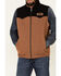 Image #3 - Cinch Men's Brown CC Color-Block Yolk Wool Zip-Front Vest , , hi-res
