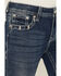 Image #4 - Grace in LA Women's Medium Wash Diamond Embroidered Mid Rise Bootcut Stretch Denim Jeans, Medium Wash, hi-res