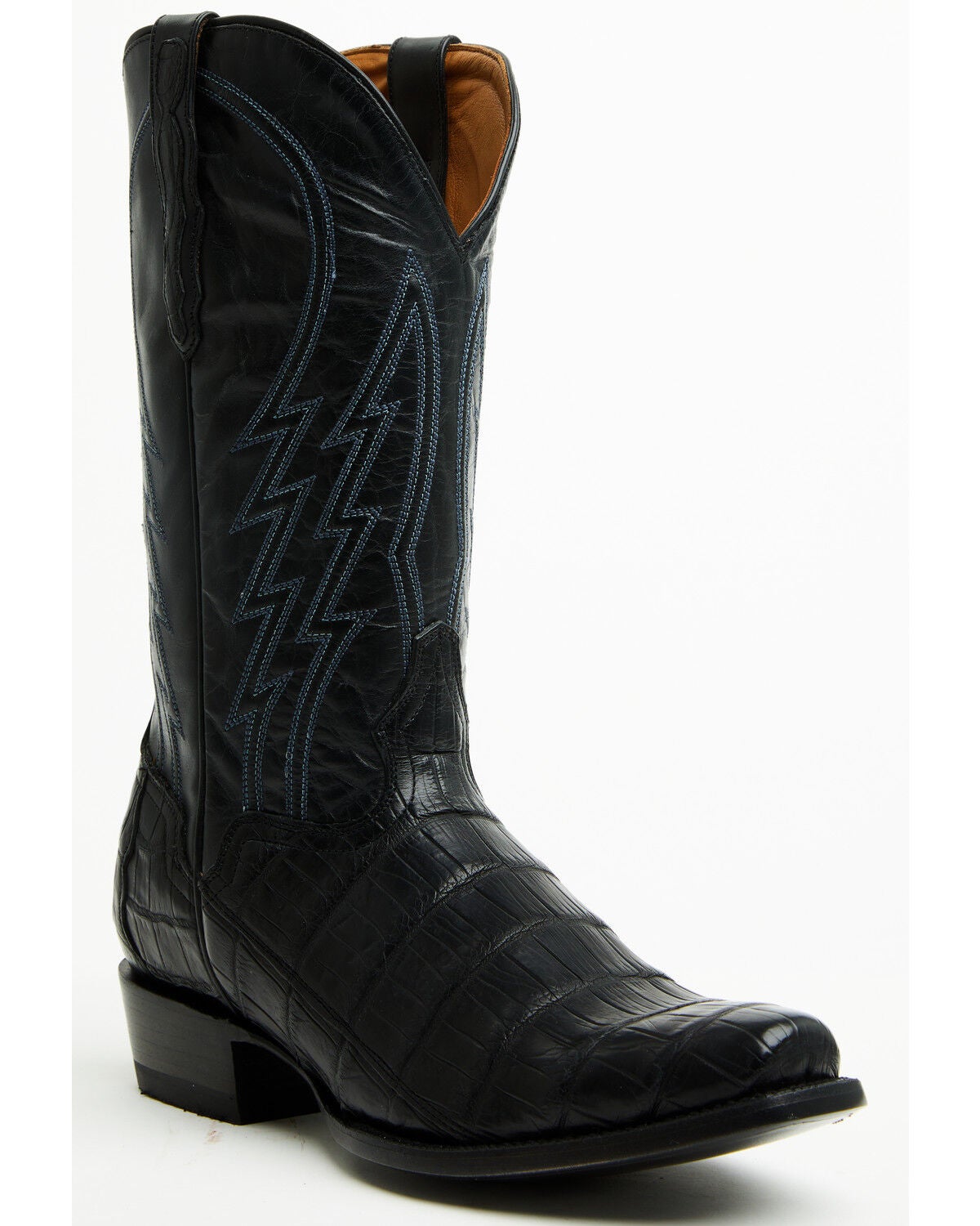 El Dorado Men's Nile Exotic Crocodile Western Boots - Square Toe, Black, hi-res