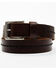 Image #1 - Brothers and Sons Men's Center Woven Detailed Belt , Brown, hi-res