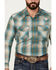 Image #3 - Pendleton Men's Frontier Plaid Print Long Sleeve Snap Western Shirt, Teal, hi-res