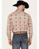 Image #4 - Rock & Roll Denim Men's Southwestern Print Stretch Long Sleeve Snap Western Shirt, Orange, hi-res