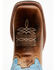 Laredo Women's Darla Embroidered Burnished Leather Western Performance Boots - Broad Square Toe, Light Blue, hi-res