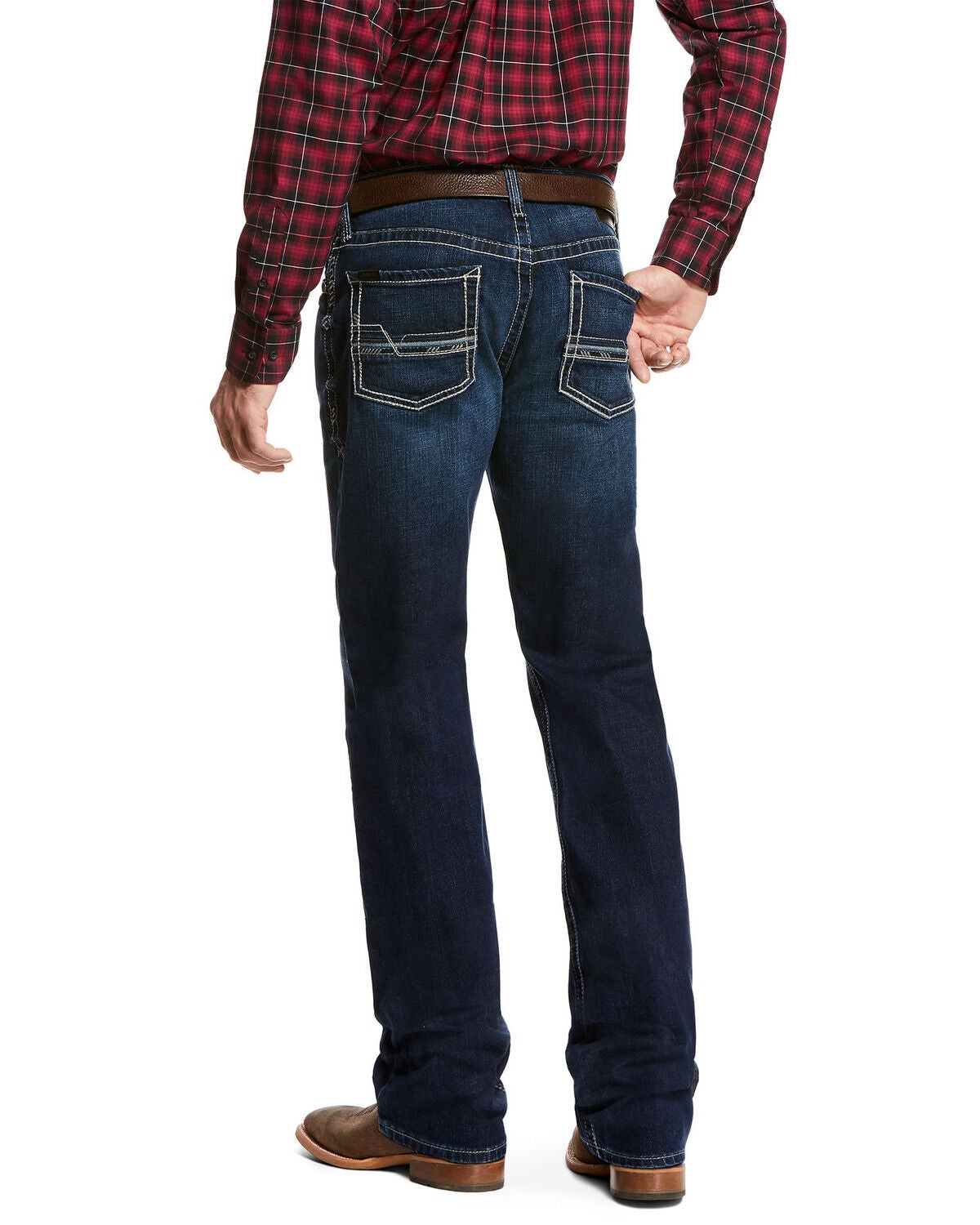 Ariat Men's M2 Salton Stillwell Relaxed Bootcut Jeans, Blue, hi-res