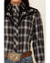 Roper Women's Plaid Print Fancy Applique Yoke Long Sleeve Snap Western Shirt , Black, hi-res