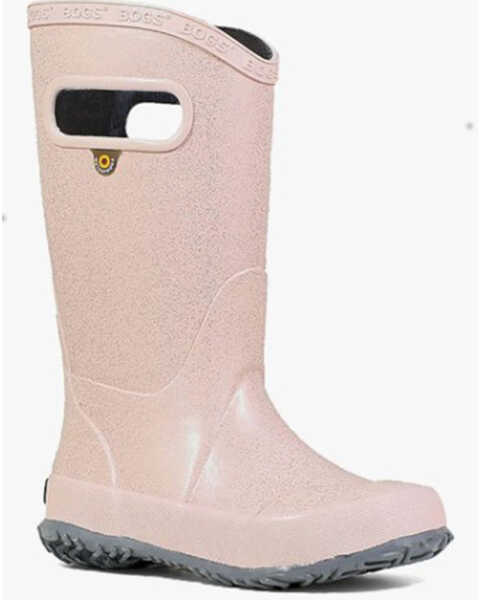 Image #1 - Bogs Girls' Glitter Rain Boots - Round Toe, Rose, hi-res
