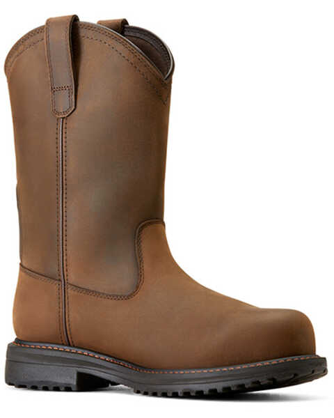 Ariat Men's RigTEK Waterproof Wellington Work Boots - Composite Toe , Brown, hi-res