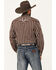 Image #4 - Roper Men's Striped Print Long Sleeve Pearl Snap Western Shirt, Brown, hi-res