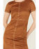 Image #3 - Panhandle Women's Faux Suede Studded Short Sleeve Mini Dress, Tan, hi-res