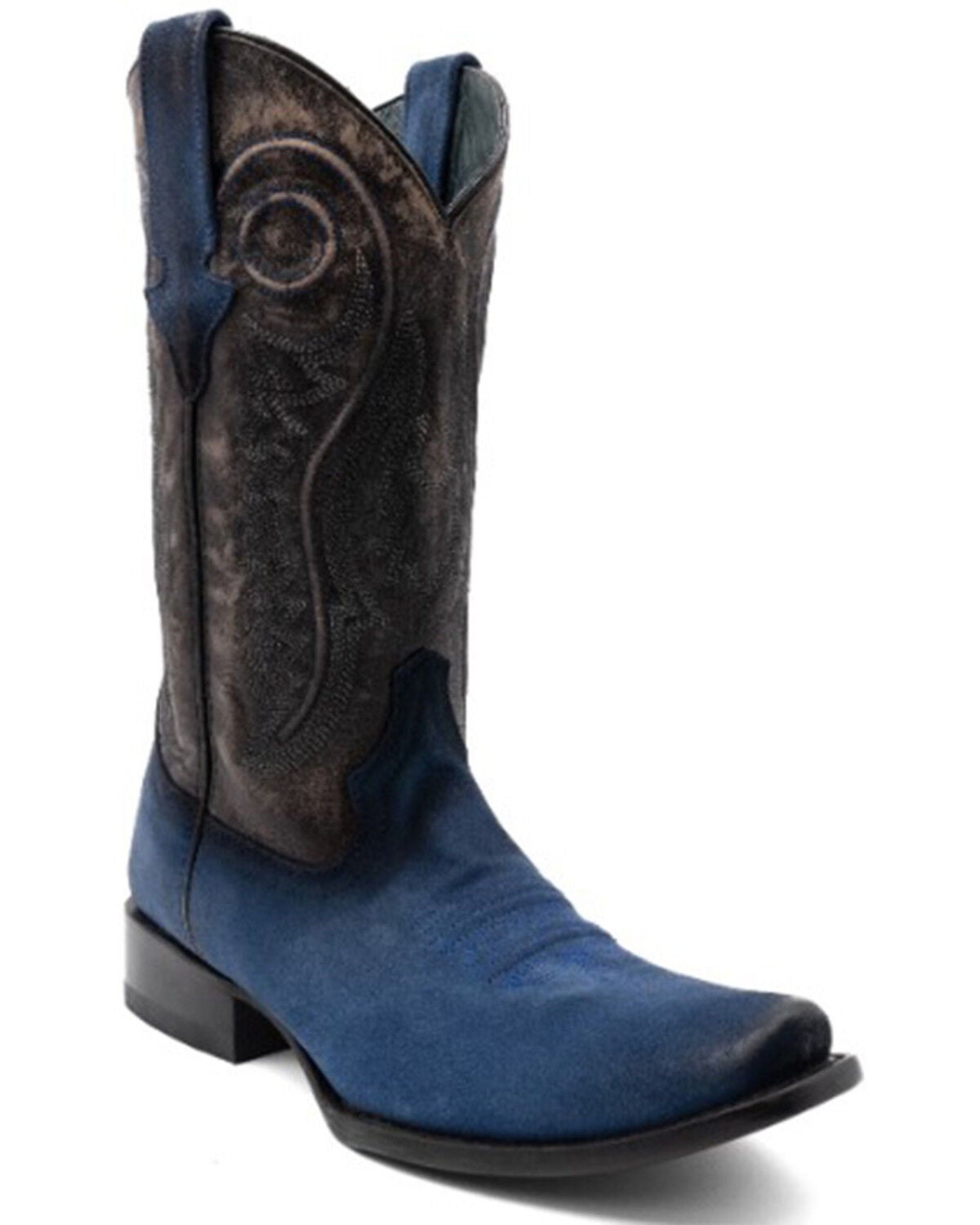 Ferrini Men's Roughrider Western Boots - Square Toe, Black, hi-res