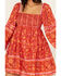 Image #3 - Free People Women's Border Endless Afternoon Long Sleeves Mini Dress, Red, hi-res