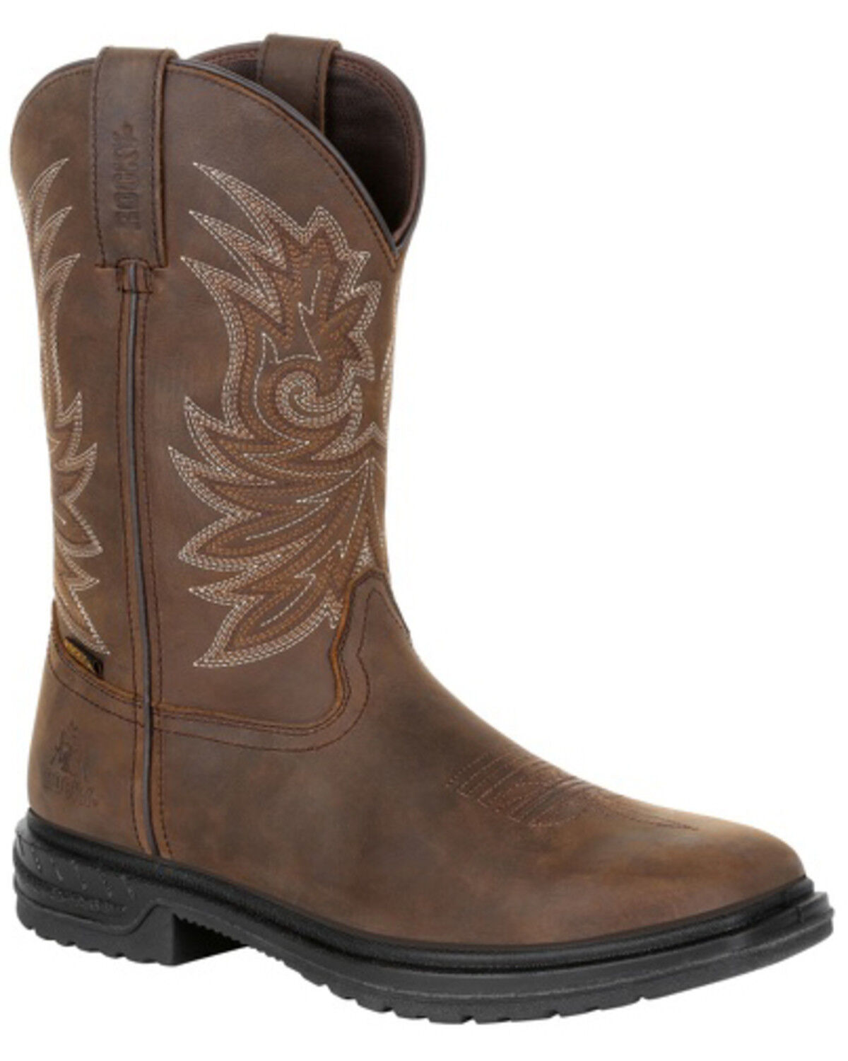 Image #1 - Rocky Men's Worksmart Waterproof Western Work Boots - Composite Toe, Brown, hi-res