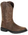 Image #1 - Rocky Men's Worksmart Waterproof Western Work Boots - Composite Toe, Brown, hi-res