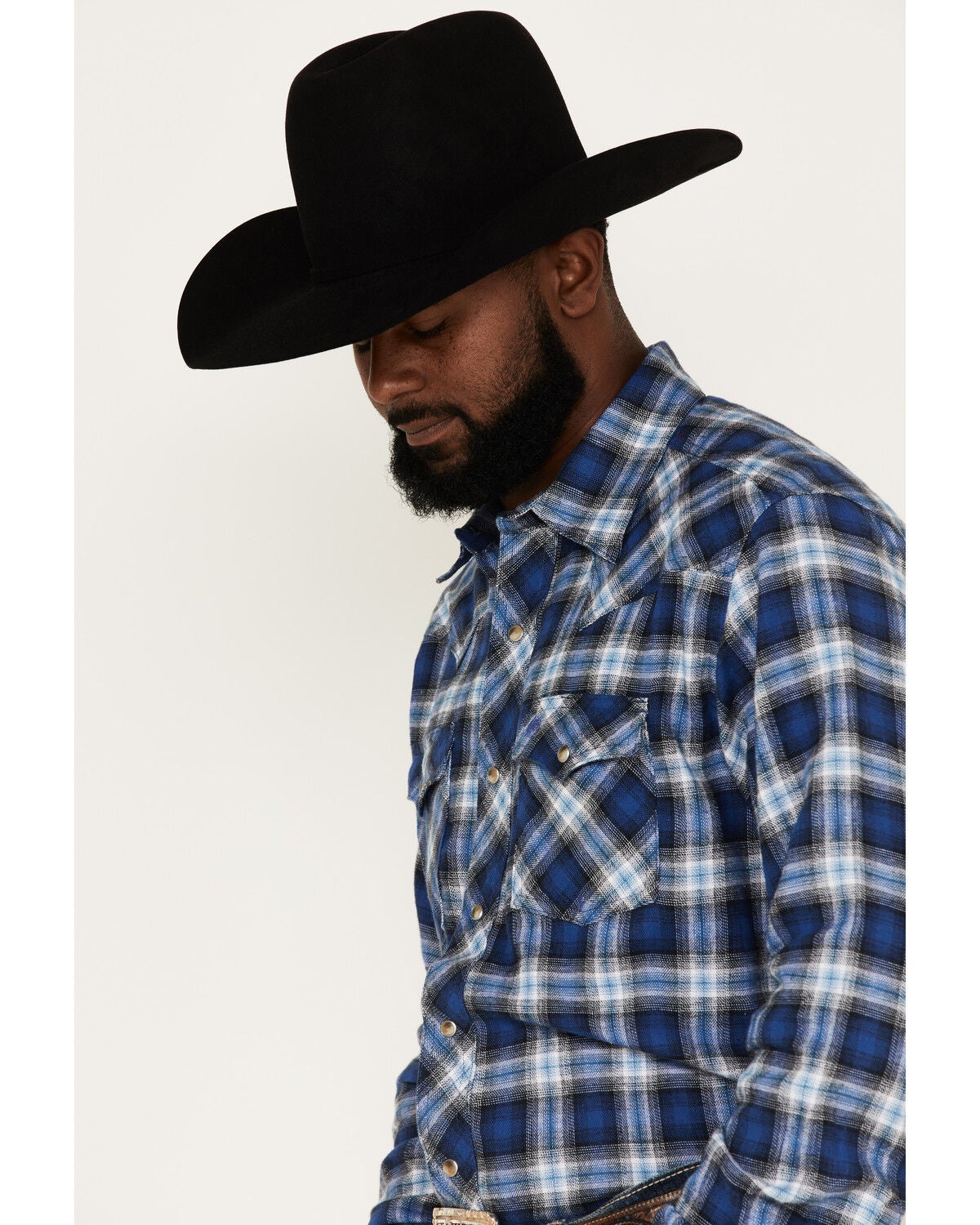 Image #2 - Wrangler Retro Men's Plaid Print Long Sleeve Snap Western Flannel Shirt, , hi-res