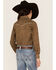 Roper Girls' Floral Print Long Sleeve Western Pearl Snap Shirt, Brown, hi-res