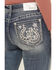 Image #2 - Grace In LA Women's Medium Wash Mid Rise Star Horseshoe Bootcut Stretch Denim Jeans, Medium Wash, hi-res