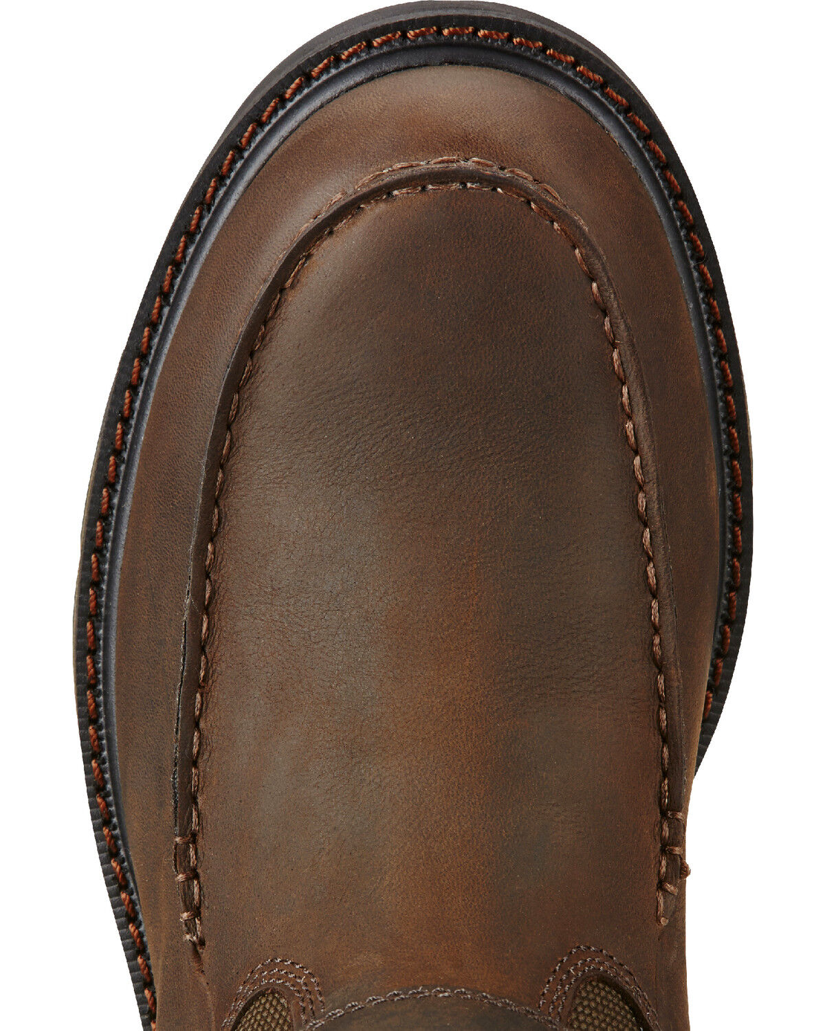 Image #4 - Ariat Men's Groundbreaker Work Boots - Moc Toe, Dark Brown, hi-res