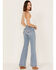 Shyanne Women's Light Wash High Rise Seamed Flare Jeans, Light Wash, hi-res