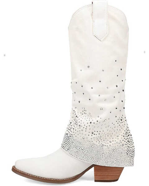 Image #3 - Dingo Women's Eye Candy Denim Western Boots - Pointed Toe , White, hi-res