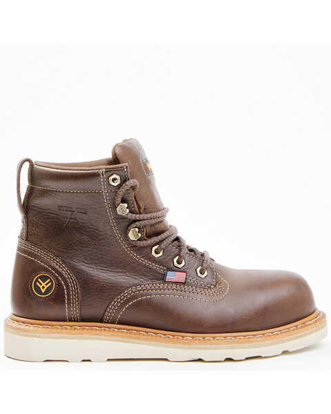 Image #2 - Hawx Men's  USA Wedge Work Boots - Steel Toe, Brown, hi-res