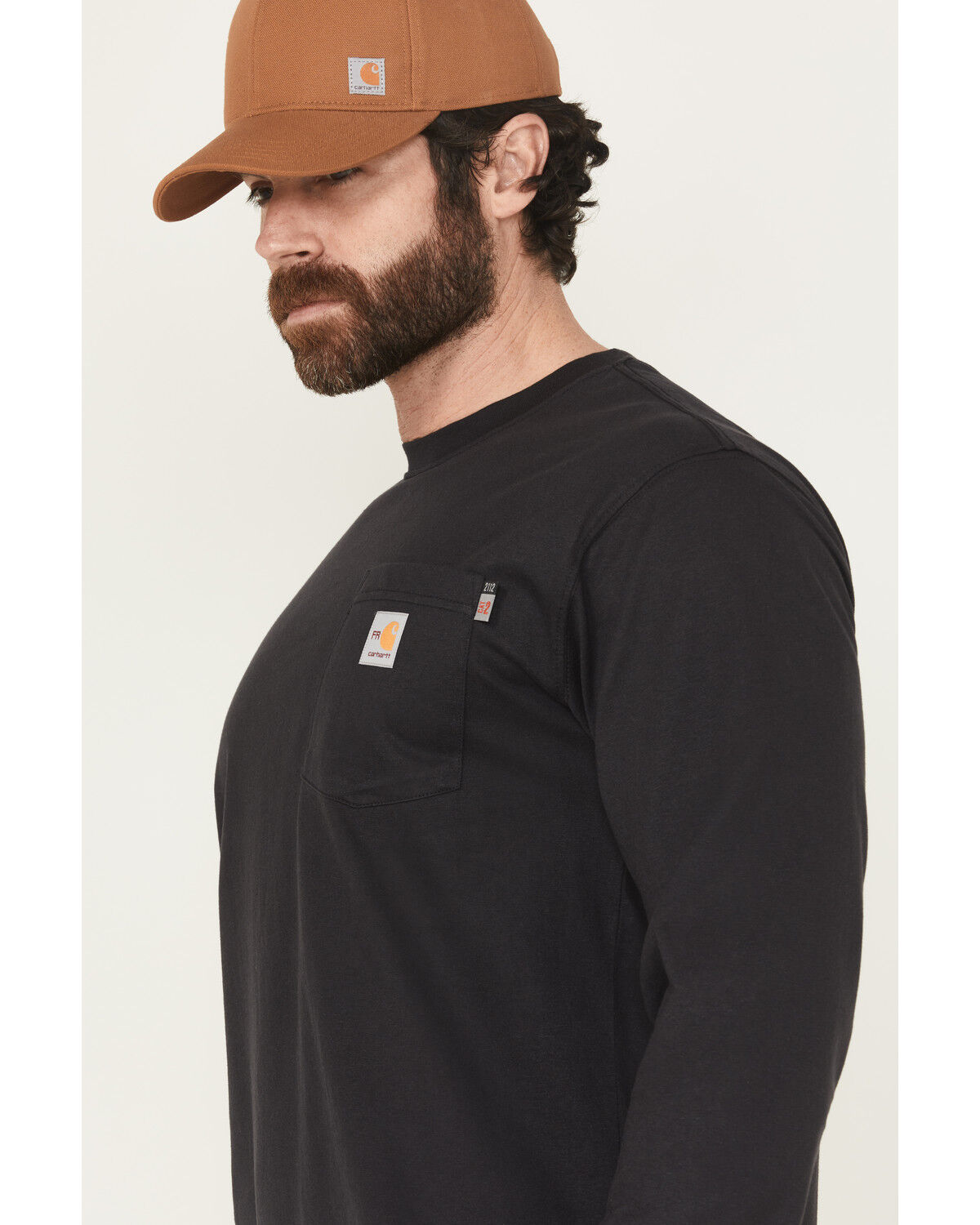 Image #3 - Carhartt Men's FR Force® Camo Bandana Loose Fit Lightweight Long Sleeve Graphic T-Shirt, Black, hi-res