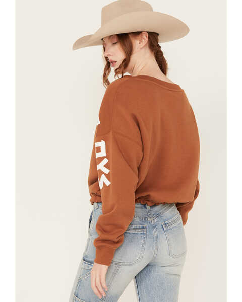 Wrangler Retro Women's Cowboys Graphic Long Sleeve Sweatshirt, Tan, hi-res