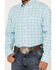 Image #3 - George Strait by Wrangler Men's Plaid Print Button-Down Western Shirt, Teal, hi-res