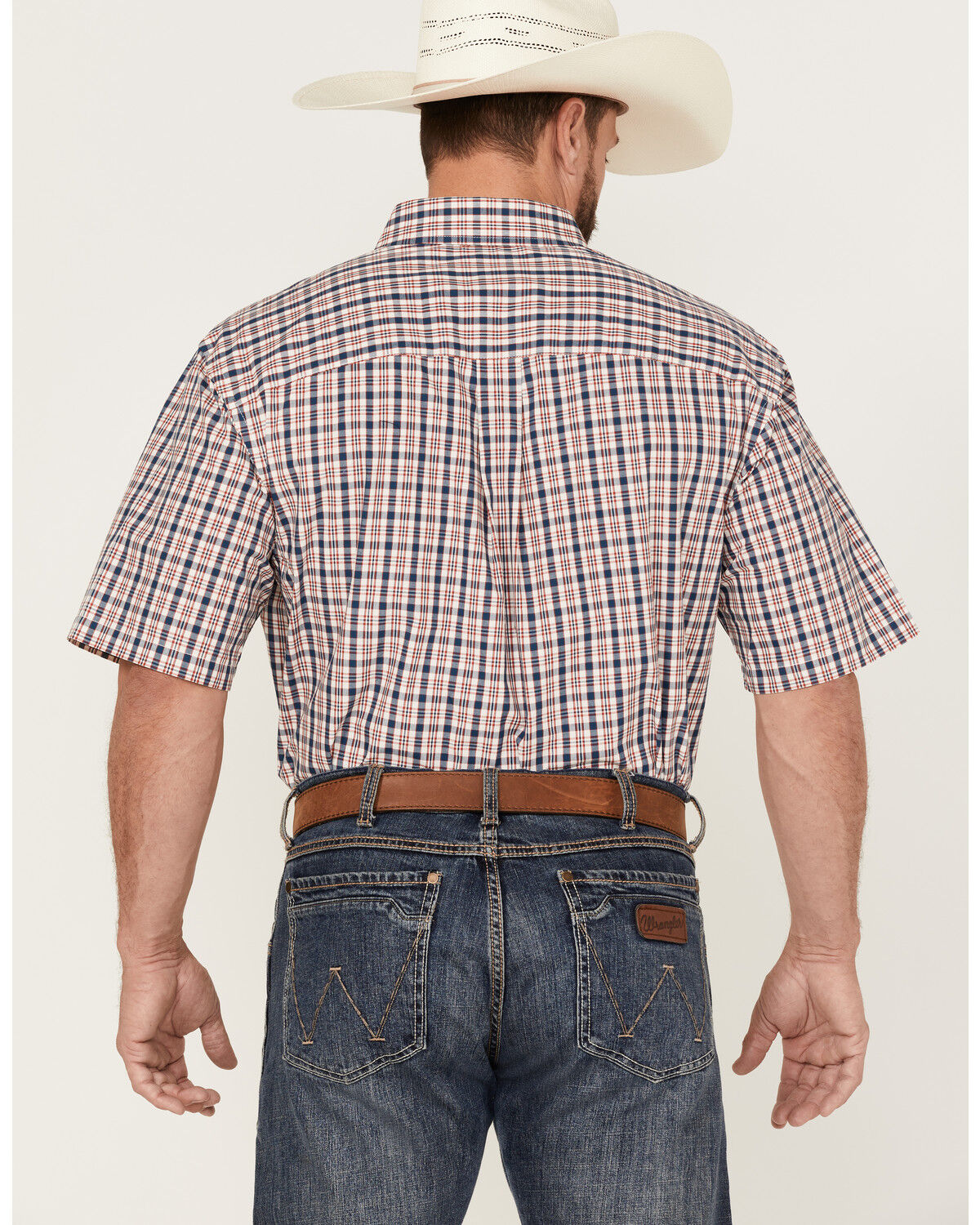 Image #4 - George Strait By Wrangler Men's Sunset Plaid Short Sleeve Button-Down Western Shirt - Big & Tall, , hi-res