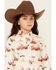 Image #2 - Wrangler Girls' Horse Desert Long Sleeve Pearl Snap Western Shirt, White, hi-res