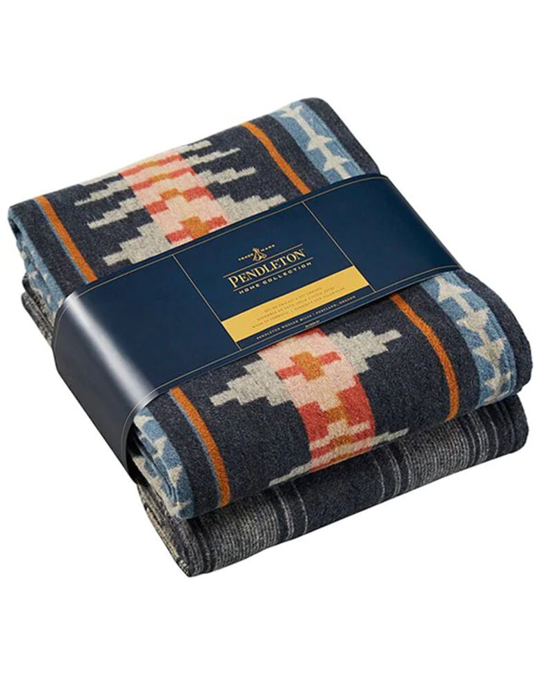 Pendleton Thunder Basket Throw Set - 2 Pack, Navy, hi-res