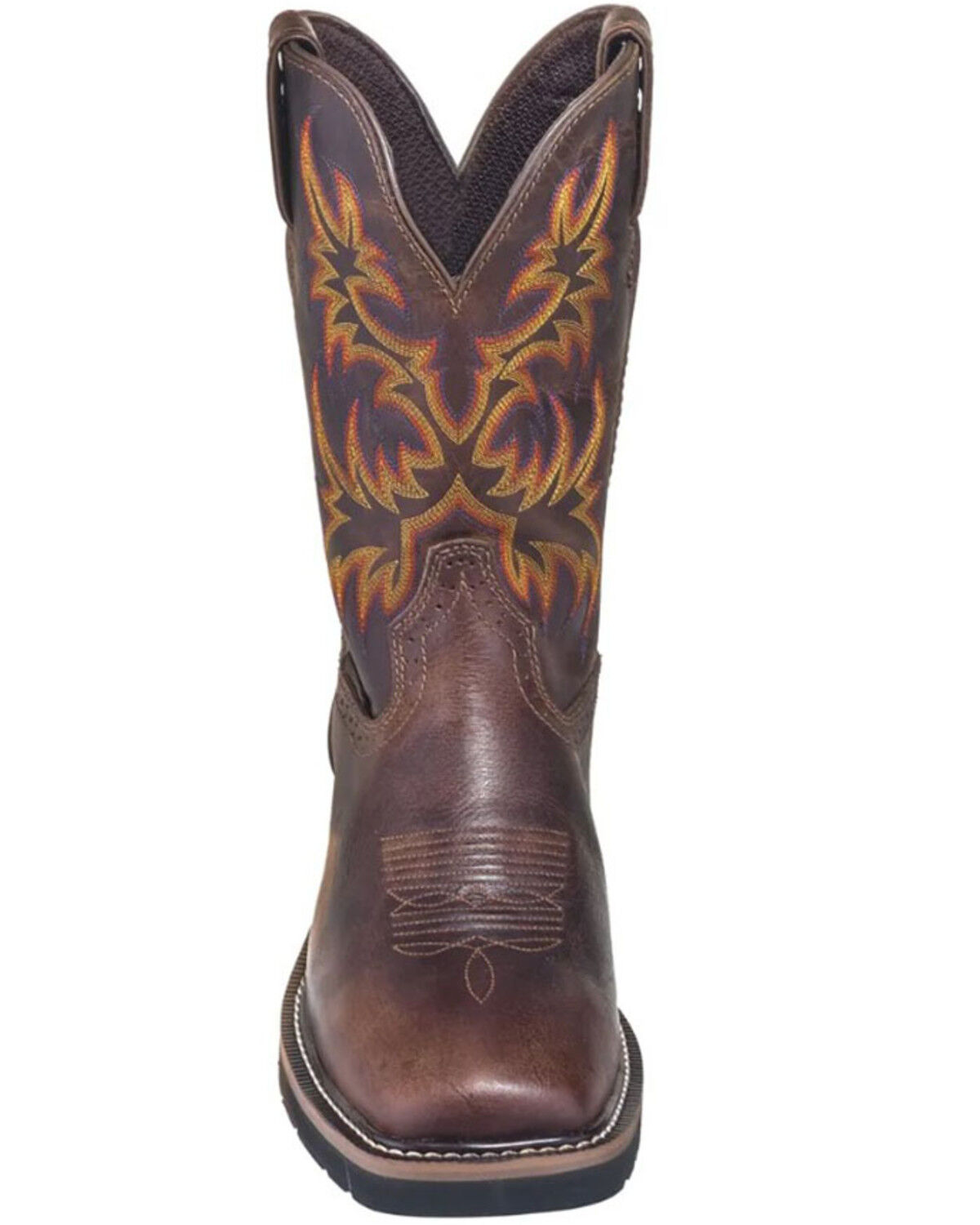 Image #4 - Justin Men's Driller Western Work Boots - Soft Toe, Brown, hi-res