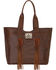 Image #1 - American West Chestnut Brown Mojave Canyon Large Zip Top Tote, Chestnut, hi-res