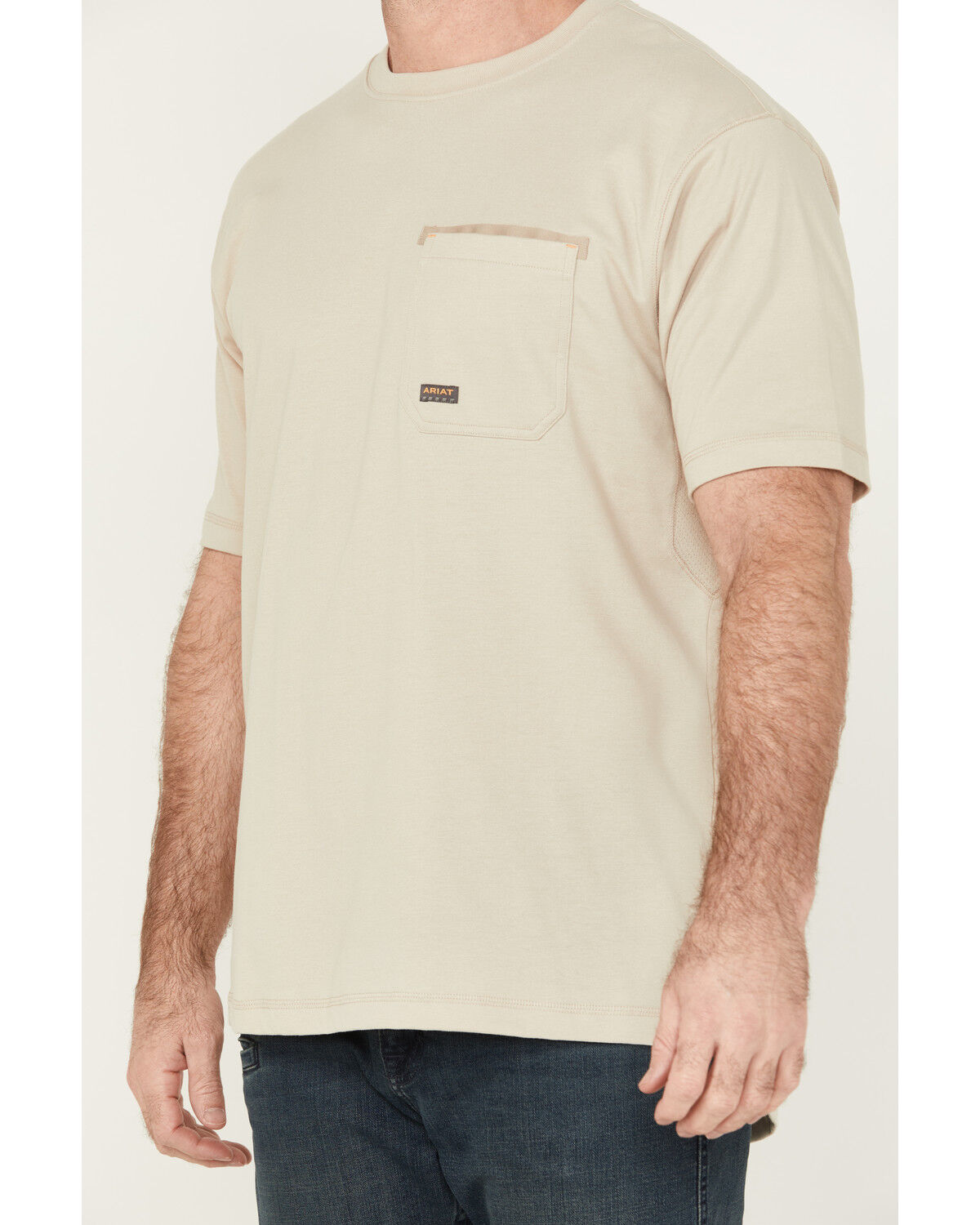 Image #4 - Ariat Men's Rebar Workman Brickyard Short Sleeve Work Shirt, Grey, hi-res