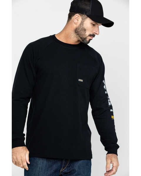 Image #3 - Ariat Men's Black Rebar Cotton Strong Graphic Long Sleeve Work Shirt - Big & Tall , Black, hi-res
