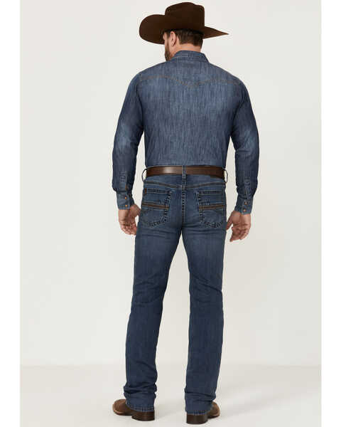 Image #3 - RANK 45® Men's Shotgun Wash Stackable Slim Straight Stretch Performance Jeans, Dark Medium Wash, hi-res