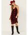 Image #1 - Wild Moss Women's Jacquard Cami Midi Dress, Red, hi-res
