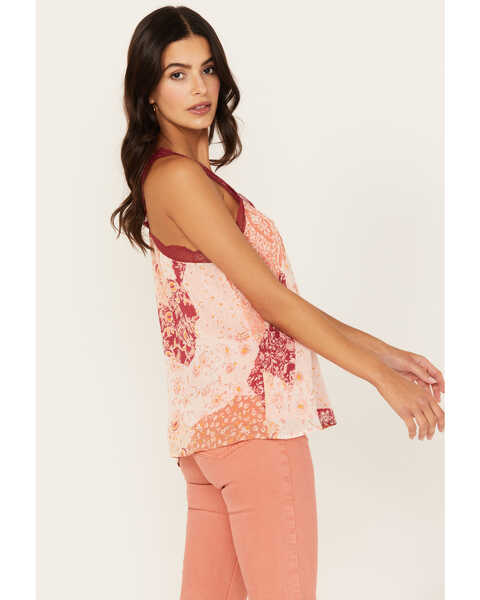 Image #2 - Miss Me Women's Floral Sleeveless Top, Red, hi-res
