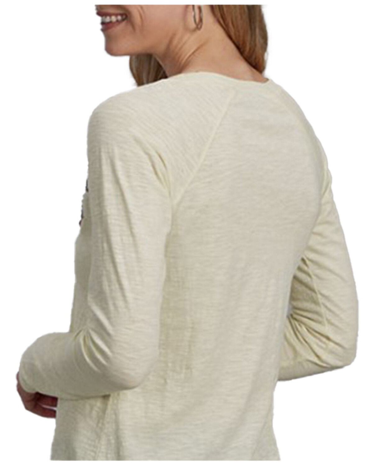 Image #2 - Roper Women's Embroidered Long Sleeve Top, Cream, hi-res