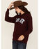 Image #2 - Ariat Women's Boot Barn Exclusive Chenille Logo Hoodie, Burgundy, hi-res