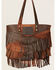 Corral Women's Fringe Distressed Leather Tote Bag, Chocolate, hi-res