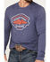 Wrangler Men's Authentic Western Denim And Eagle Long Sleeve Graphic T-Shirt, Heather Blue, hi-res