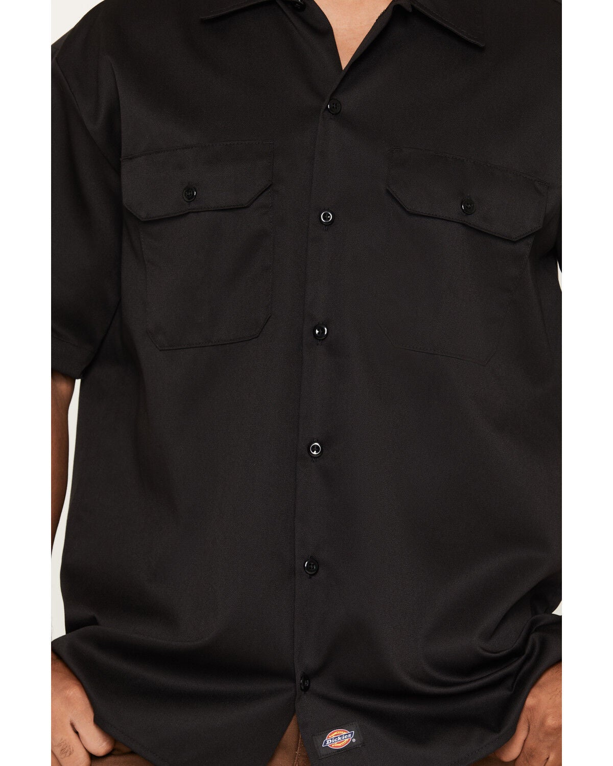 Image #3 - Dickies Men's Solid Twill Short Sleeve Button-Down Work Shirt, No Color, hi-res
